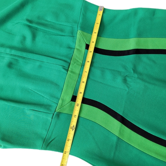 Escada Double Zip Leaf Green Sheath Dress Size - Picture 3 of 6
